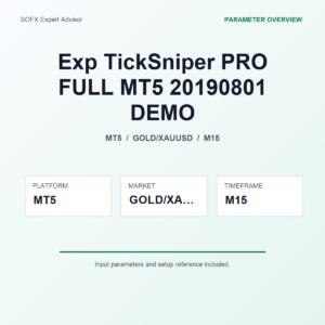Exp TickSniper PRO FULL MT5 20190801 DEMO MT5 Expert Advisor cover