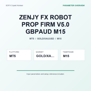 ZENJY FX ROBOT PROP FIRM V5.0 GBPAUD M15 MT5 Expert Advisor cover