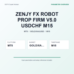 ZENJY FX ROBOT PROP FIRM V5.0 USDCHF M15 MT5 Expert Advisor cover