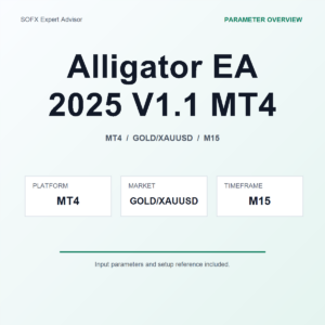 Alligator EA 2025 V1.1 MT4 MT4 Expert Advisor cover
