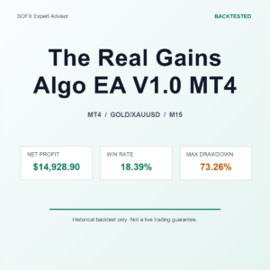 The Real Gains Algo EA V1.0 MT4 MT4 Expert Advisor cover