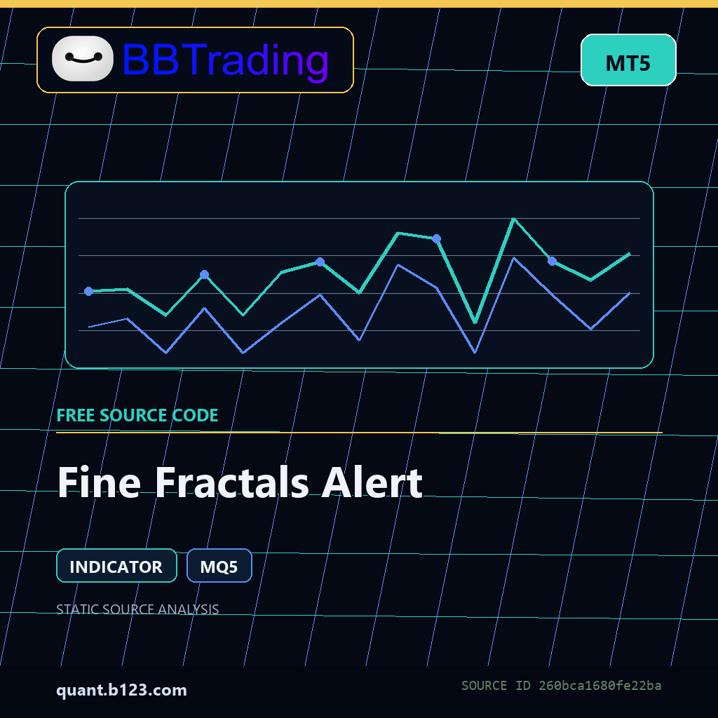 fine-fractals-alert-bbtrading-source-cover Fine Fractals Alert MT5 indicator source code download cover
