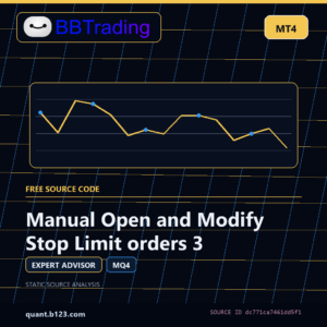 Manual Open and Modify Stop Limit orders 3 MT4 EA source code download cover