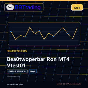 Bea0twoperbar Ron MT4 Vtest01 MT4 EA source code download cover
