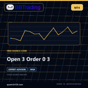Open 3 Order 0 3 MT4 EA source code download cover
