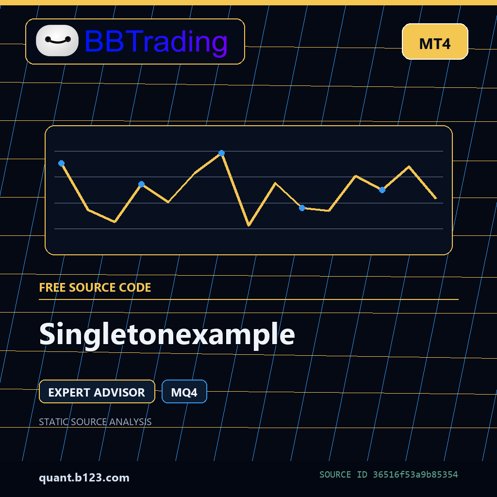 singletonexample-bbtrading-source-cover Singletonexample MT4 EA source code download cover