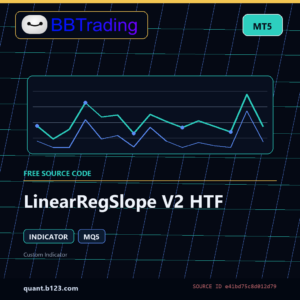 LinearRegSlope V2 HTF MT5 indicator source code download cover