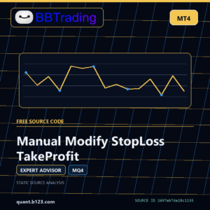 Manual Modify StopLoss TakeProfit MT4 EA source code download cover